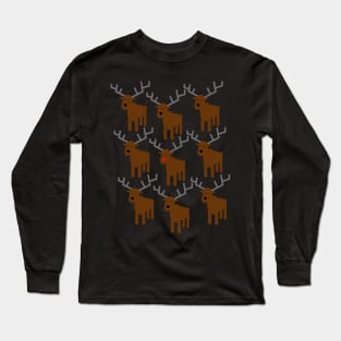 Santa's Reindeers Crew Long Sleeve T-Shirt